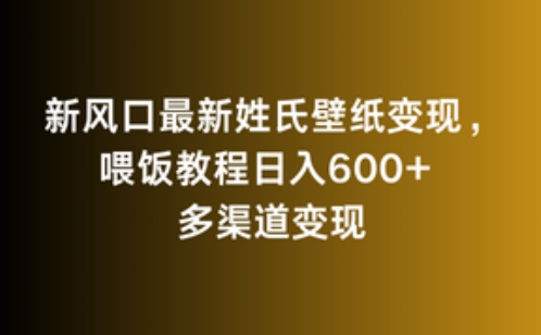 新风口最新姓氏壁纸变现,喂饭教程日入600+【揭秘】插图 新风口最新姓氏壁纸变现,喂饭教程日入600+【揭秘】