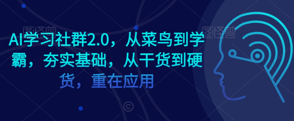 AI学习社群2.0,从菜鸟到学霸,夯实基础,从干货到硬货,重在应用插图 AI学习社群2.0,从菜鸟到学霸,夯实基础,从干货到硬货,重在应用