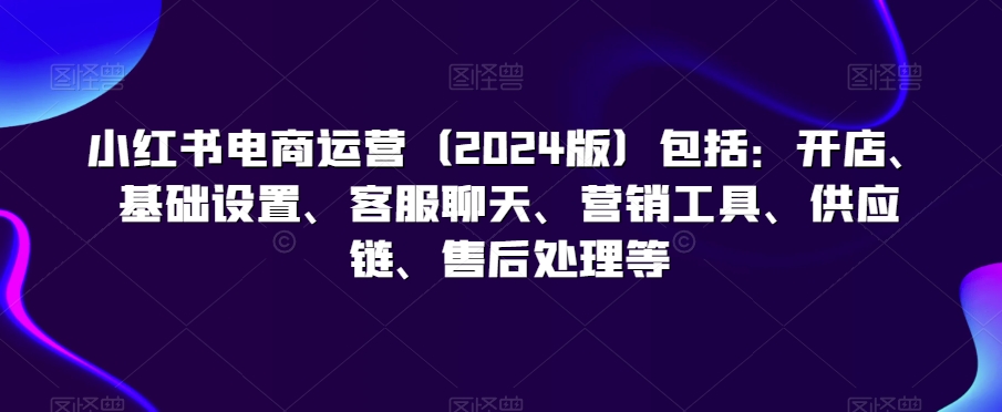 小红书电商运营(2024版)包括:开店、基础设置、客服聊天、营销工具、供应链、售后处理等插图 小红书电商运营(2024版)包括:开店、基础设置、客服聊天、营销工具、供应链、售后处理等