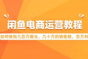闲鱼电商运营教程：如何做到几百万曝光，几十万的销售额，百万利润