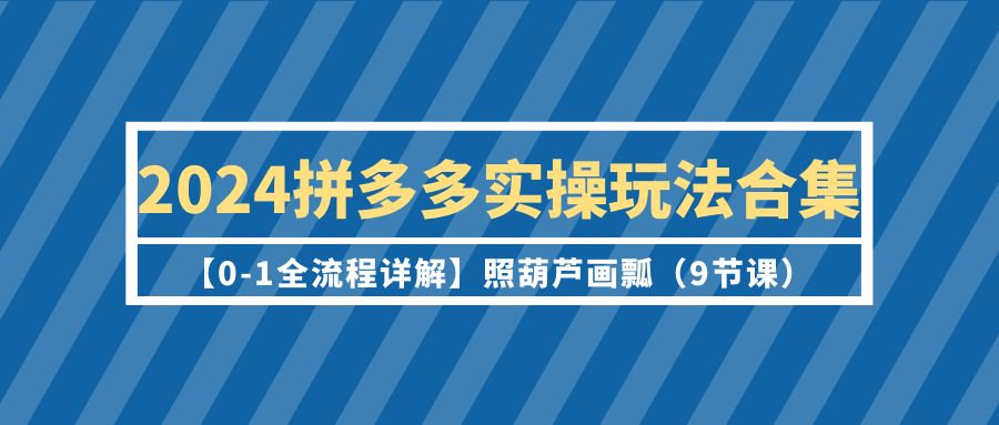 2024拼多多实操玩法合集【0-1全流程详解】照葫芦画瓢(9节课)插图 2024拼多多实操玩法合集【0-1全流程详解】照葫芦画瓢(9节课)插图