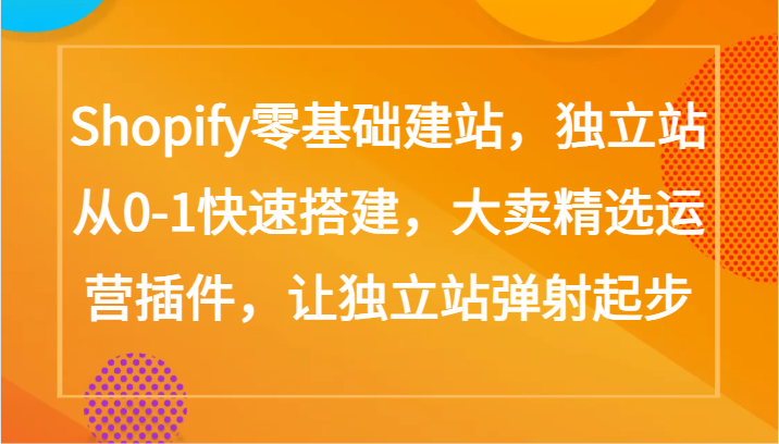 Shopify零基础建站,独立站从0-1快速搭建,大卖精选运营插件,让独立站弹射起步插图 Shopify零基础建站,独立站从0-1快速搭建,大卖精选运营插件,让独立站弹射起步插图