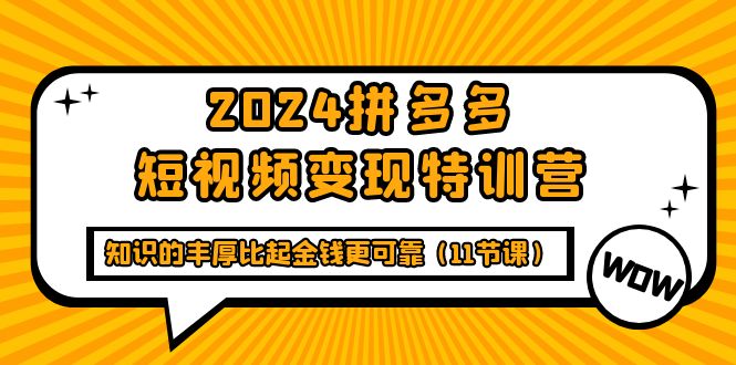 2024拼多多短视频变现特训营,知识的丰厚比起金钱更可靠(11节课)插图 2024拼多多短视频变现特训营,知识的丰厚比起金钱更可靠(11节课)插图