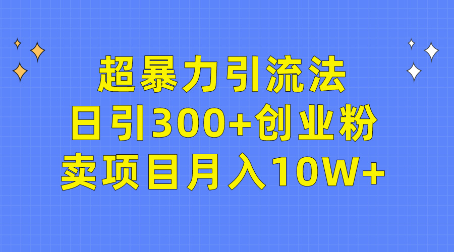 超暴力引流法,日引300+创业粉,卖项目月入10W+插图 超暴力引流法,日引300+创业粉,卖项目月入10W+插图