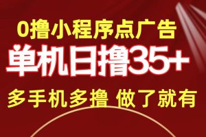 0撸小程序点广告 单机日撸35+ 多机器多撸 做了就一定有