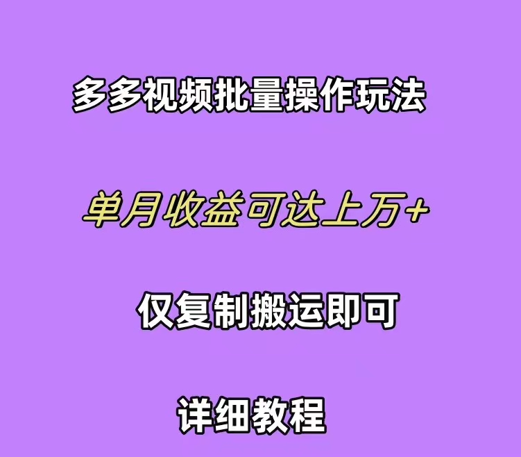 拼多多视频带货快速过爆款选品教程 每天轻轻松松赚取三位数佣金 小白必…插图