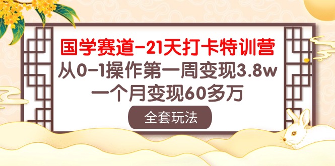 国学 赛道-21天打卡特训营:从0-1操作第一周变现3.8w,一个月变现60多万插图 国学 赛道-21天打卡特训营:从0-1操作第一周变现3.8w,一个月变现60多万插图