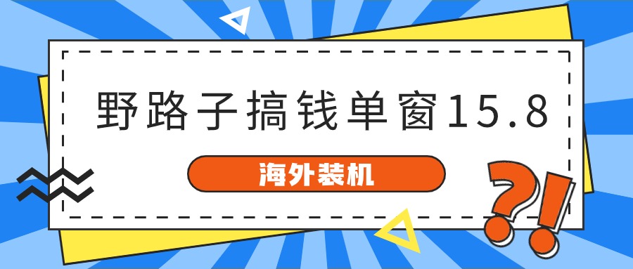 海外装机,野路子搞钱,单窗口15.8,亲测已变现10000+插图 海外装机,野路子搞钱,单窗口15.8,亲测已变现10000+插图