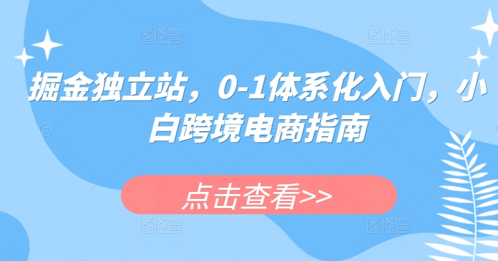 掘金独立站,0-1体系化入门,小白跨境电商指南插图 掘金独立站,0-1体系化入门,小白跨境电商指南插图