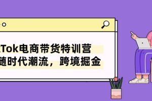 TikTok电商带货特训营，跟随时代潮流，跨境掘金