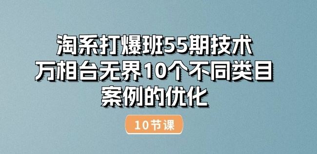 淘系打爆班55期技术:万相台无界10个不同类目案例的优化(10节)插图 淘系打爆班55期技术:万相台无界10个不同类目案例的优化(10节)