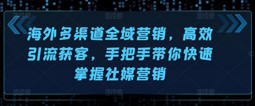 海外多渠道全域营销,高效引流获客,手把手带你快速掌握社媒营销插图 海外多渠道全域营销,高效引流获客,手把手带你快速掌握社媒营销