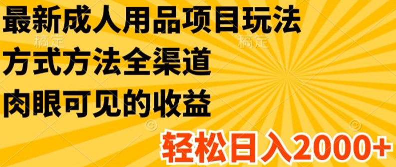 最新成人用品项目玩法,方式方法全渠道,轻松日入2K+【揭秘】插图 最新成人用品项目玩法,方式方法全渠道,轻松日入2K+【揭秘】