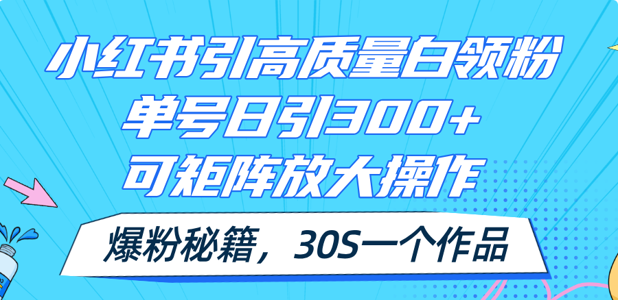 小红书引高质量白领粉,单号日引300+,可放大操作,爆粉秘籍!30s一个作品插图 小红书引高质量白领粉,单号日引300+,可放大操作,爆粉秘籍!30s一个作品插图