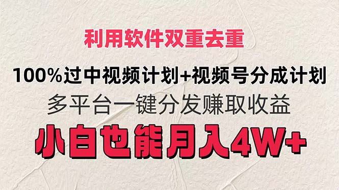 利用软件双重去重,100%过中视频+视频号分成计划小白也可以月入4W+插图 利用软件双重去重,100%过中视频+视频号分成计划小白也可以月入4W+插图