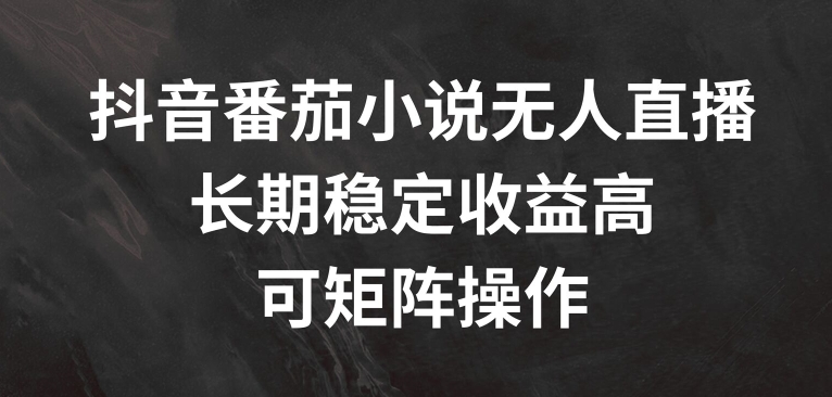 抖音番茄小说无人直播,长期稳定收益高,可矩阵操作【揭秘】插图 抖音番茄小说无人直播,长期稳定收益高,可矩阵操作【揭秘】