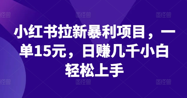 小红书拉新暴利项目,一单15元,日赚几千小白轻松上手【揭秘】插图 小红书拉新暴利项目,一单15元,日赚几千小白轻松上手【揭秘】