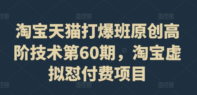 淘宝天猫打爆班原创高阶技术第60期,淘宝虚拟怼付费项目插图 淘宝天猫打爆班原创高阶技术第60期,淘宝虚拟怼付费项目