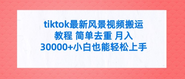 tiktok最新风景视频搬运教程 简单去重 月入3W+小白也能轻松上手【揭秘】插图 tiktok最新风景视频搬运教程 简单去重 月入3W+小白也能轻松上手【揭秘】