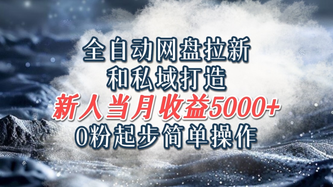 全自动网盘拉新和私域打造,0粉起步简单操作,新人入门当月收益5000以上插图 全自动网盘拉新和私域打造,0粉起步简单操作,新人入门当月收益5000以上插图