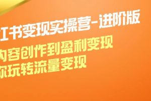小红书变现实操营-进阶版：从内容创作到盈利变现，带你玩转流量变现