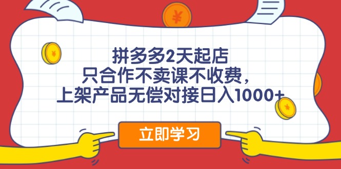 拼多多0成本开店,只合作不卖课不收费,0成本尝试,日赚千元+插图 拼多多0成本开店,只合作不卖课不收费,0成本尝试,日赚千元+插图