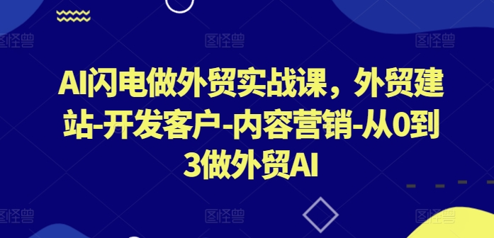 AI闪电做外贸实战课,外贸建站-开发客户-内容营销-从0到3做外贸AI(更新)插图 AI闪电做外贸实战课,外贸建站-开发客户-内容营销-从0到3做外贸AI(更新)