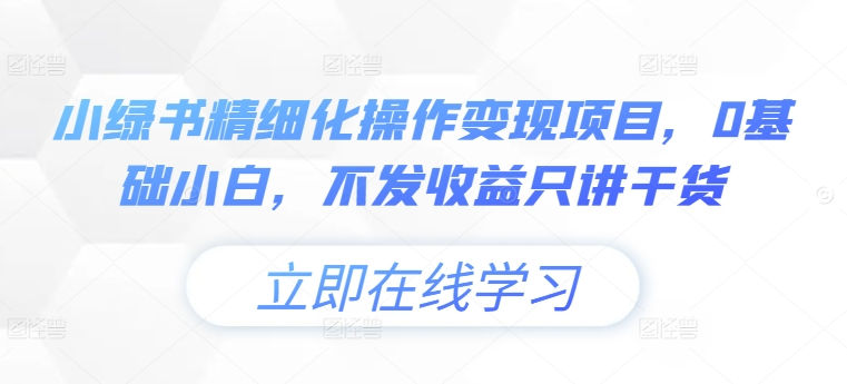 小绿书精细化操作变现项目,0基础小白,不发收益只讲干货插图 小绿书精细化操作变现项目,0基础小白,不发收益只讲干货