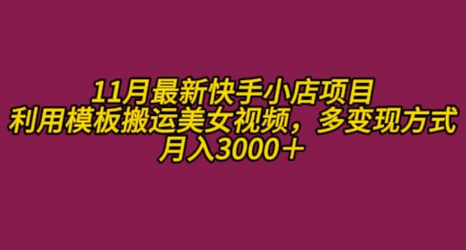 11月K总部落快手小店情趣男粉项目,利用模板搬运美女视频,多变现方式月入3000+插图 11月K总部落快手小店情趣男粉项目,利用模板搬运美女视频,多变现方式月入3000+