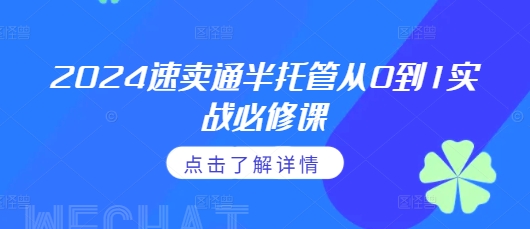 2024速卖通半托管从0到1实战必修课,掌握通投广告打法、熟悉速卖通半托管的政策细节插图 2024速卖通半托管从0到1实战必修课,掌握通投广告打法、熟悉速卖通半托管的政策细节