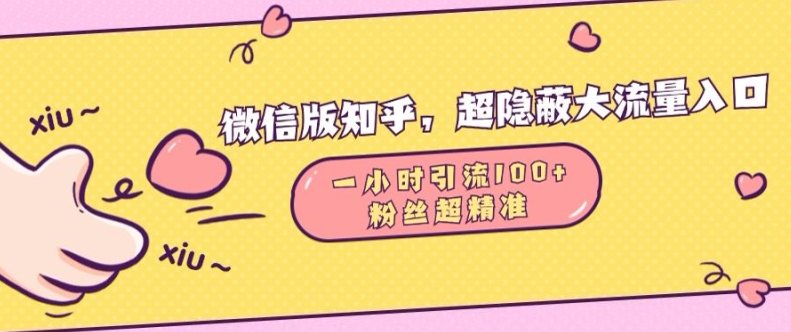 微信版知乎,超隐蔽流量入口1小时引流100人,粉丝质量超高【揭秘】插图 微信版知乎,超隐蔽流量入口1小时引流100人,粉丝质量超高【揭秘】