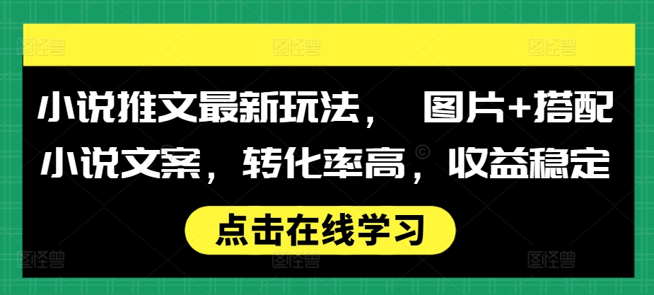 小说推文最新玩法, 图片+搭配小说文案,转化率高,收益稳定插图 小说推文最新玩法, 图片+搭配小说文案,转化率高,收益稳定