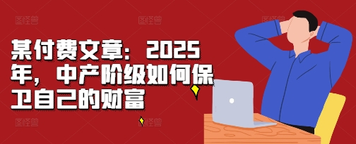 某付费文章:2025年,中产阶级如何保卫自己的财富插图 某付费文章:2025年,中产阶级如何保卫自己的财富