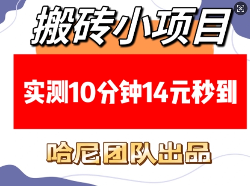 搬砖小项目,实测10分钟14元秒到,每天稳定几张(赠送必看稳定)插图 搬砖小项目,实测10分钟14元秒到,每天稳定几张(赠送必看稳定)