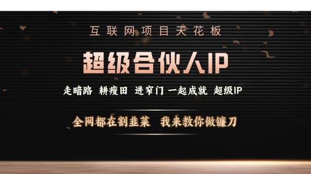 互联网项目天花板,超级合伙人IP,全网都在割韭菜,我来教你做镰刀【仅揭秘】插图 互联网项目天花板,超级合伙人IP,全网都在割韭菜,我来教你做镰刀【仅揭秘】