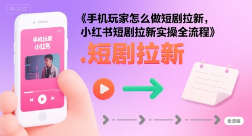 手机玩家怎么做短剧拉新,小红书短剧拉新实操全流程插图 手机玩家怎么做短剧拉新,小红书短剧拉新实操全流程