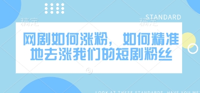 网剧如何涨粉,如何精准地去涨我们的短剧粉丝插图 网剧如何涨粉,如何精准地去涨我们的短剧粉丝
