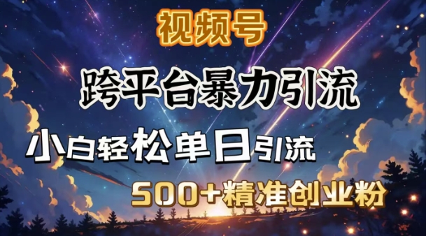 跨平台暴力引流,私域完美闭环,日引500+精准创业粉插图 跨平台暴力引流,私域完美闭环,日引500+精准创业粉