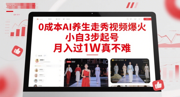 0成本AI养生走秀视频爆火,小自3步起号,月入过1W真不难插图 0成本AI养生走秀视频爆火,小自3步起号,月入过1W真不难