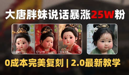 AI大唐胖贵妃说话2.0,40条视频暴涨40w粉,附独家变现攻略插图 AI大唐胖贵妃说话2.0,40条视频暴涨40w粉,附独家变现攻略