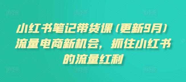 小红书笔记带货课(更新25年3月)流量电商新机会,抓住小红书的流量红利插图 小红书笔记带货课(更新25年3月)流量电商新机会,抓住小红书的流量红利