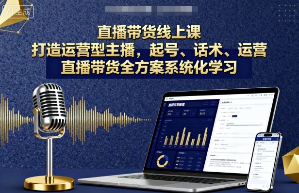 直播带货线上课,打造运营型主播,起号、话术、运营,直播带货全方案系统化学习插图 直播带货线上课,打造运营型主播,起号、话术、运营,直播带货全方案系统化学习