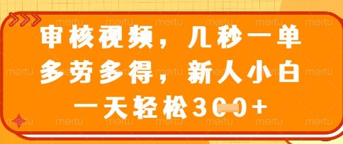 最新审核视频,几秒一单,多劳多得,新人小白一天轻松3张【揭秘】插图 最新审核视频,几秒一单,多劳多得,新人小白一天轻松3张【揭秘】
