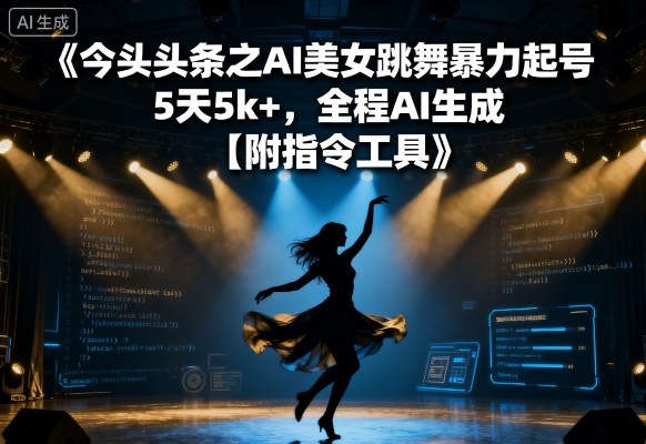 今日头条之AI美女跳舞暴力起号,5天1k+,全程AI生成【附指令工具】插图 今日头条之AI美女跳舞暴力起号,5天1k+,全程AI生成【附指令工具】