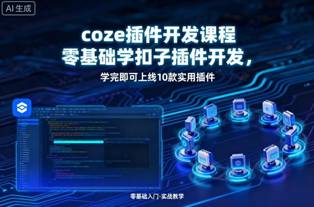 coze插件开发课程,零基础学扣子插件开发,学完即可上线10款实用插件插图 coze插件开发课程,零基础学扣子插件开发,学完即可上线10款实用插件
