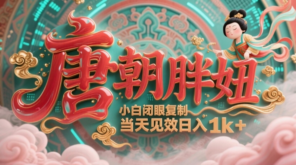 用AI克隆“唐朝胖妞”日更3条,平台疯狂推流,小白闭眼复制,当天见效,日入1k+插图 用AI克隆“唐朝胖妞”日更3条,平台疯狂推流,小白闭眼复制,当天见效,日入1k+