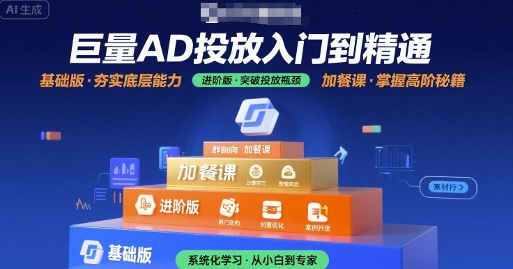 巨量AD投放入门到精通,基础版+进阶版+加餐课插图 巨量AD投放入门到精通,基础版+进阶版+加餐课