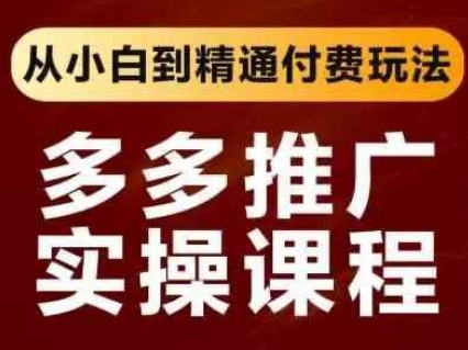 拼多多推广实操课程,从小白到精通付费玩法插图 拼多多推广实操课程,从小白到精通付费玩法