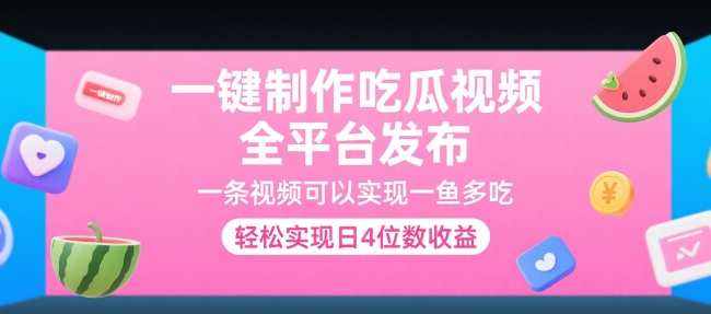 一键制作吃瓜视频,全平台发布,一条视频可以实现一鱼多吃,轻松实现日4位数收益【揭秘】插图 一键制作吃瓜视频,全平台发布,一条视频可以实现一鱼多吃,轻松实现日4位数收益【揭秘】