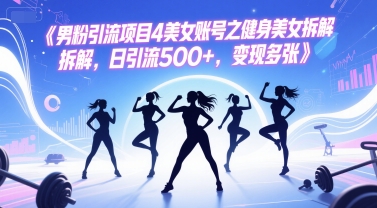 男粉引流项目4美女账号之健身美女拆解,日引流500+,变现多张插图 男粉引流项目4美女账号之健身美女拆解,日引流500+,变现多张